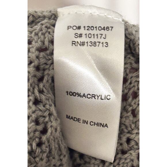 Doe & Rae Women's Large Gray Open Front Knit Cardigan Sweater - Picture 4 of 4